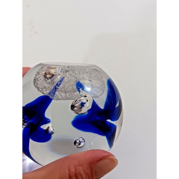 Signed Paperweight A. Jablonski (Etched Initials) With Brass Display Holder - Picture 4 of 7